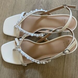 NWT A New day White Pearl-Accented Sandals